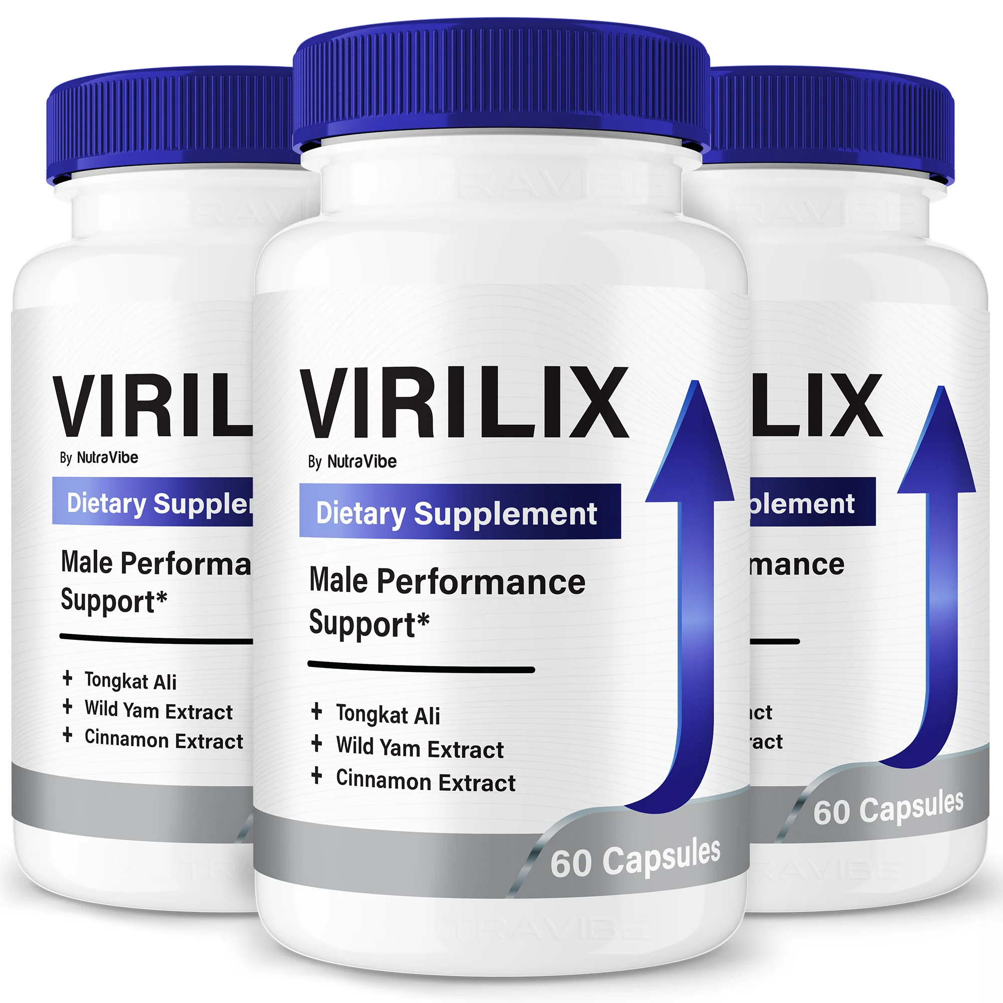 Virilix™ Official Male Performance & Vitality Support Formula Virilix Male Vitality Supplement Bottles